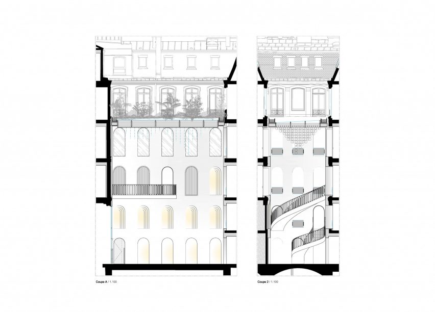 Atrium sections La Maison de Beauté Carita by REV Architecture