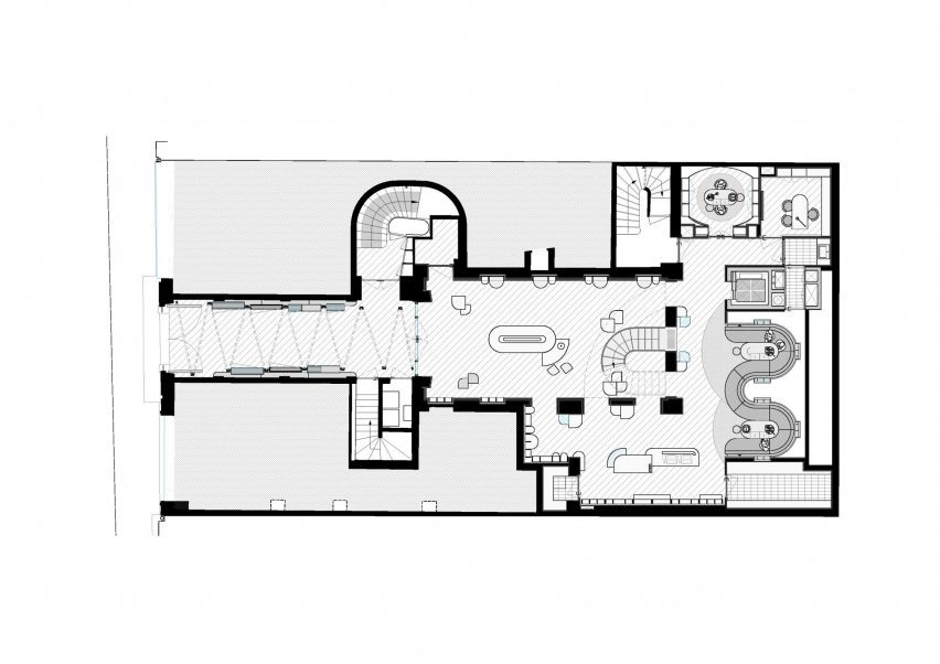 Ground floor plan La Maison de Beauté Carita by REV Architecture
