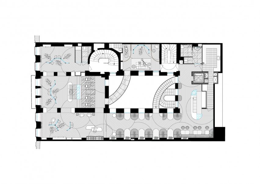 Second floor plan La Maison de Beauté Carita by REV Architecture