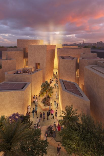 Aerial render of the Saudi Arabia pavilion for Expo 2025 Osaka
