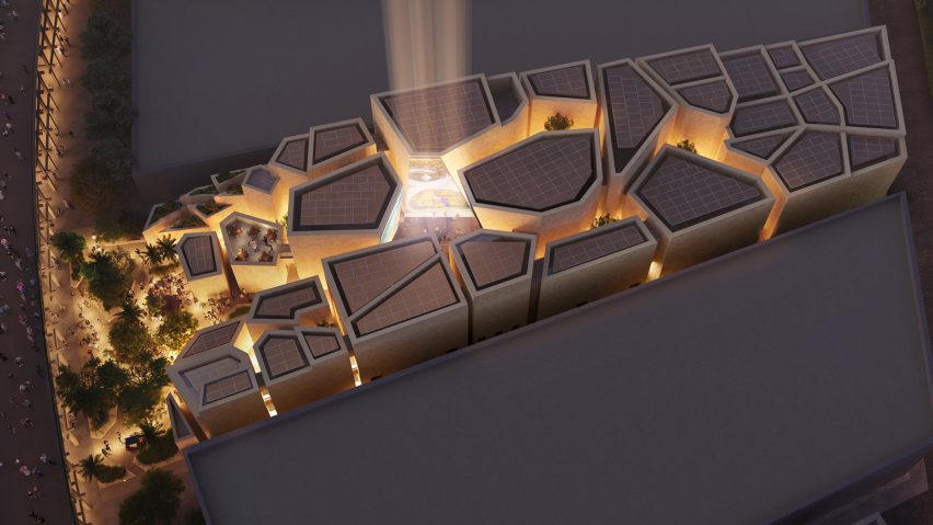 Aerial render of Saudi Arabia's pavilion at the upcoming World Expo