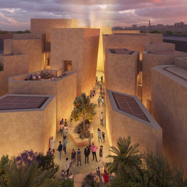 Aerial render of Saudi Arabia's pavilion at the upcoming World Expo