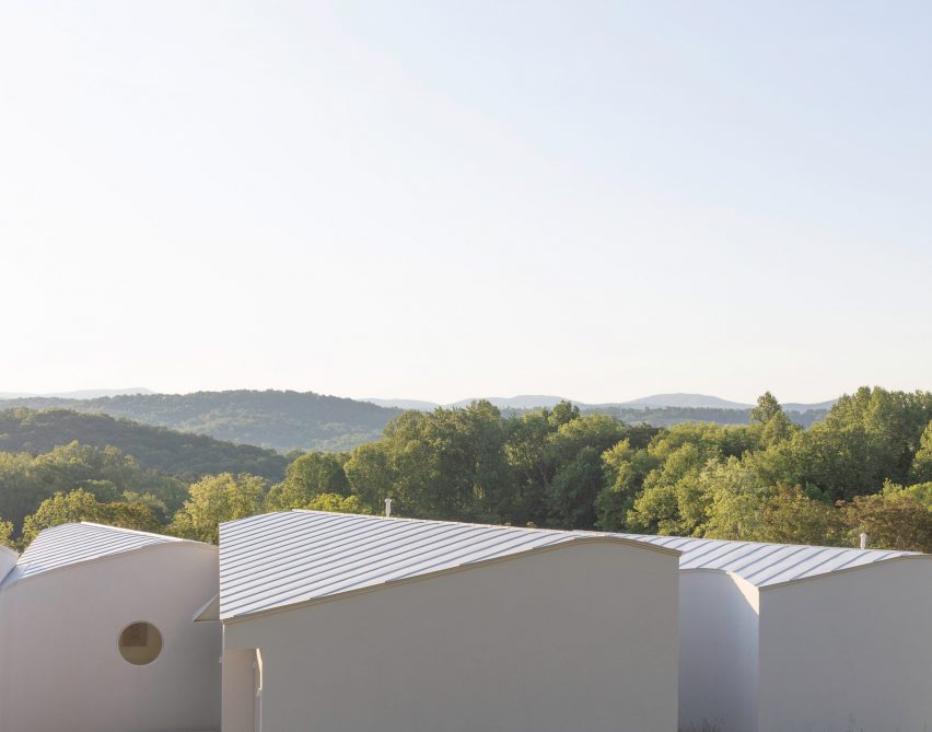 Rolling lines of a roof in Virginia