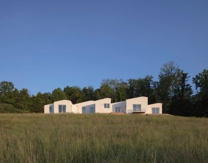 A white home overlooking Virginia mountains