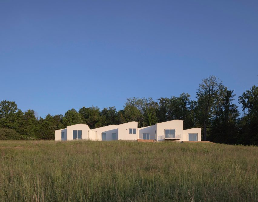 A white home overlooking Virginia mountains