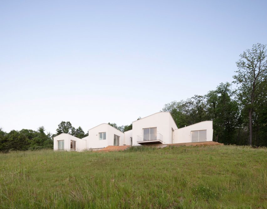 A white house on a hill