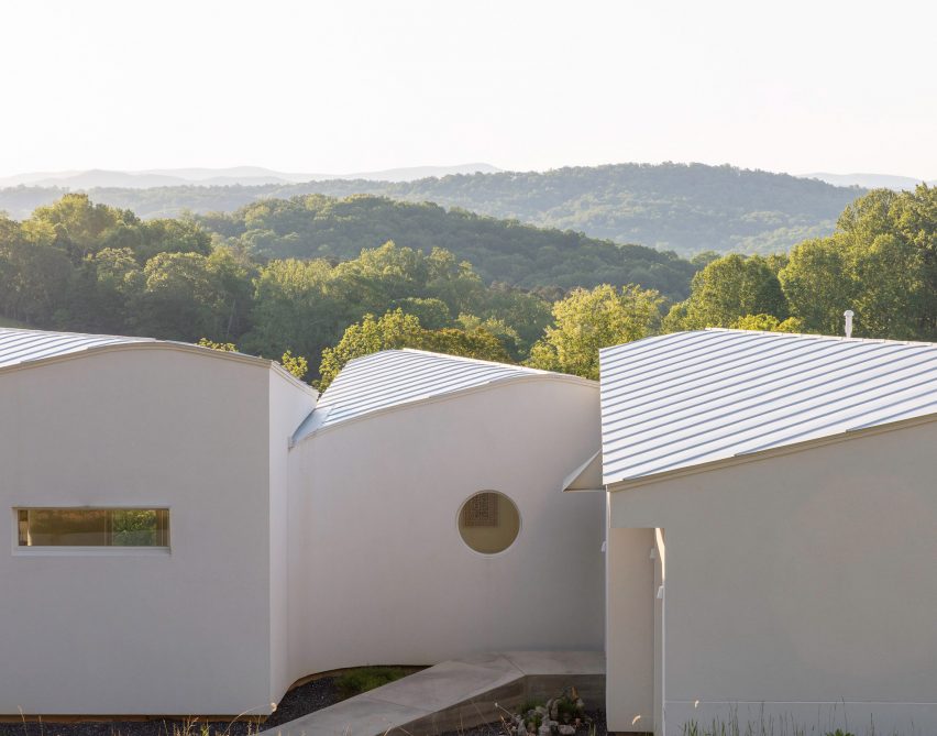 Close up of house made with volumes of different shapes