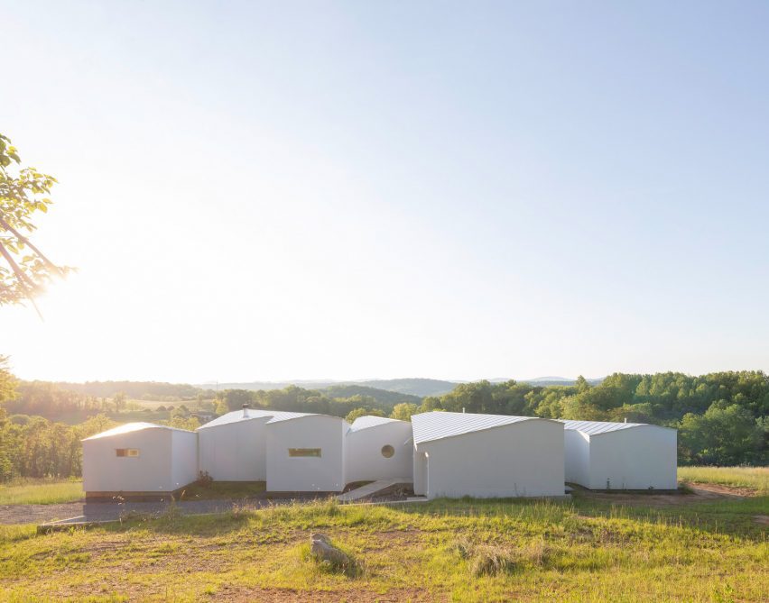 A long horizontal home made of various volumes