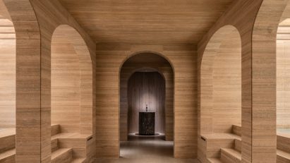 Bathhouse of Six Senses Rome hotel by Patricia Urquiola