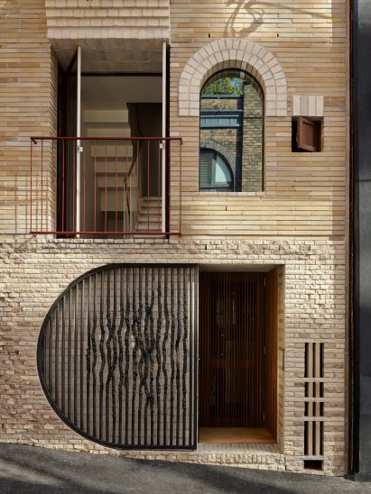 Brickwork facade of Sydney house