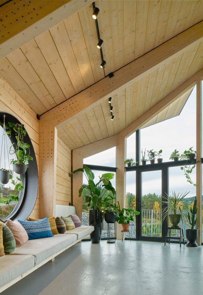 View of living space at House Dokka, Norway