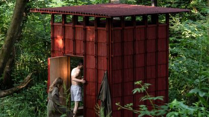 Built Works design red timber sauna in East Sussex