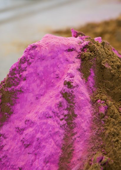 Sand installation by Spacon & X at Stine Goya Spring/Summer 2023 show Whisper Loud