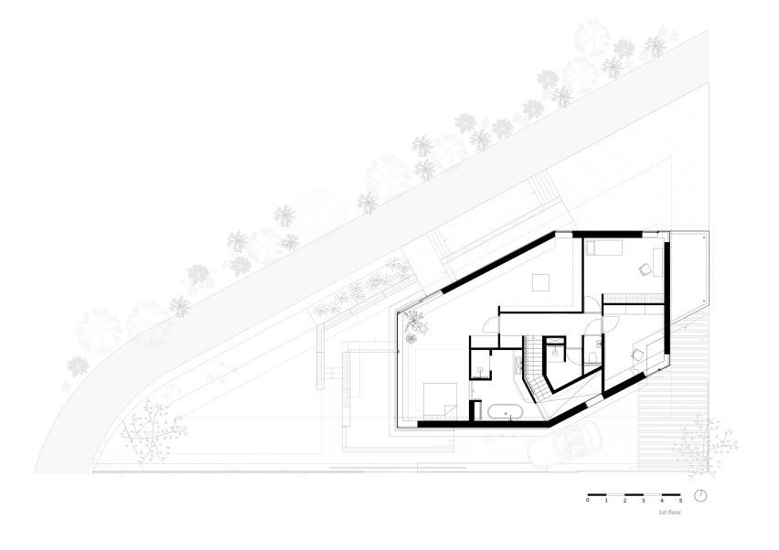 First floor plan of Edge House by Studio Prototype
