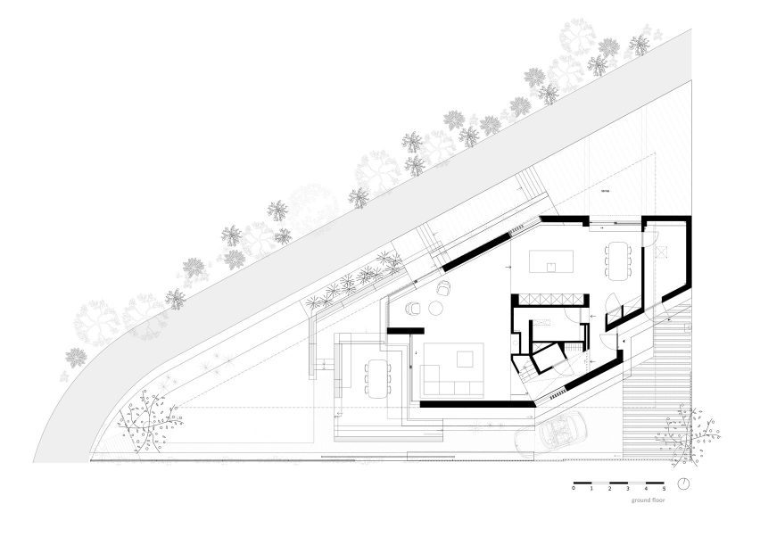 Ground floor plan of Edge House by Studio Prototype