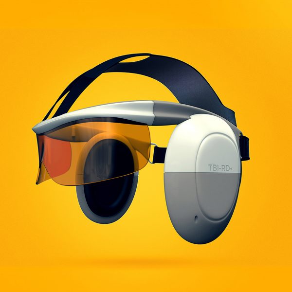 Headgear item on yellow background