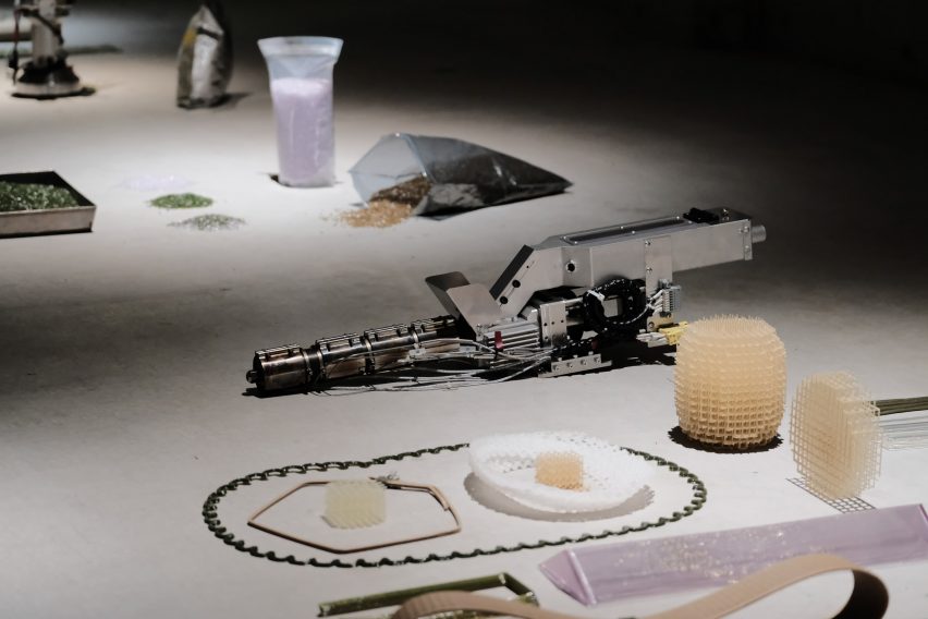 Items laid out on concrete floor
