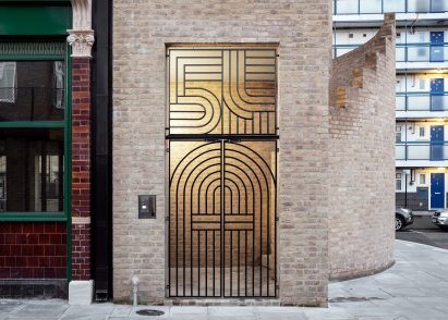 art deco-style gate