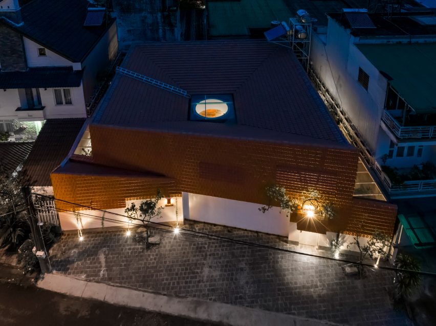 Aerial view of Tile House by The Bloom Architects