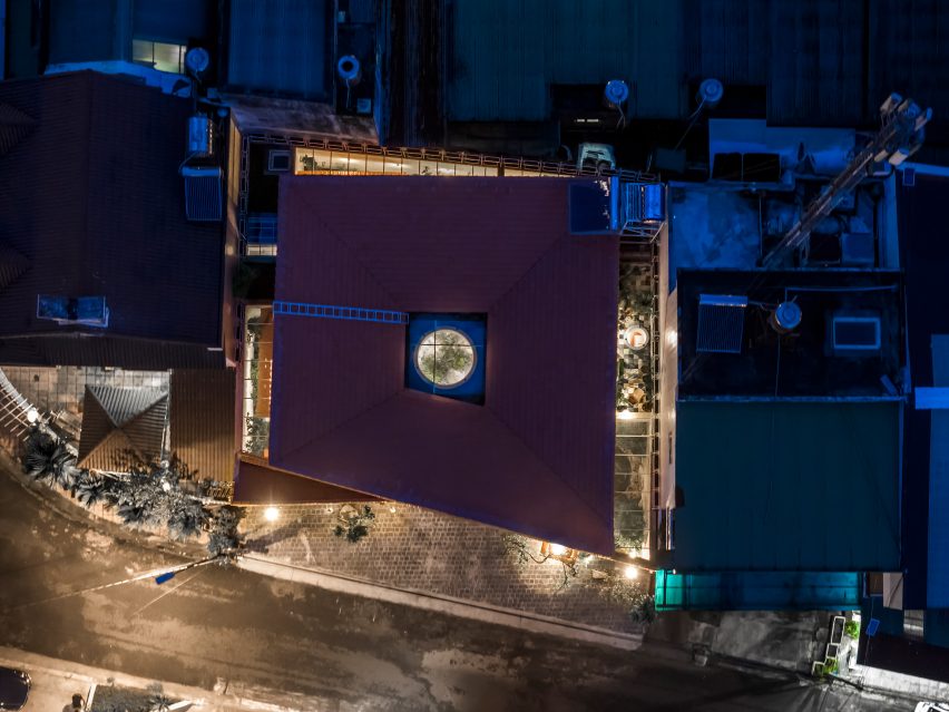 Aerial view of Tile House by The Bloom Architects