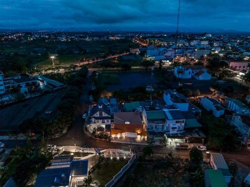 Aerial view of Tile House by The Bloom Architects
