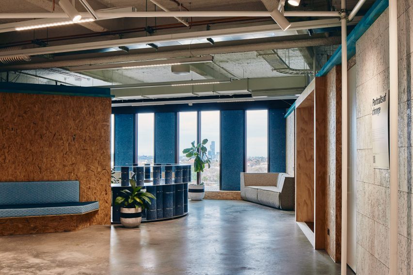 Reception area in Today Design office by Studio Edwards