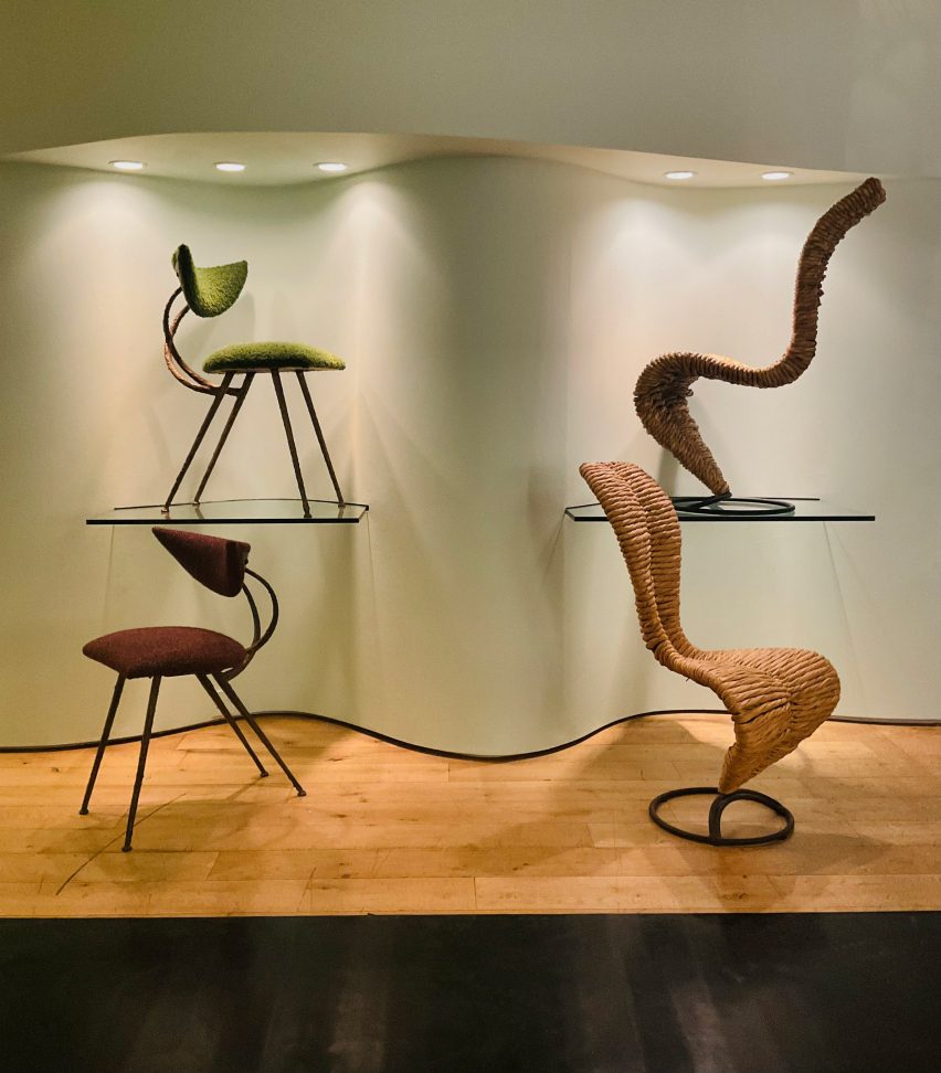 Chairs at the Tom Dixon: Metalhead exhibition