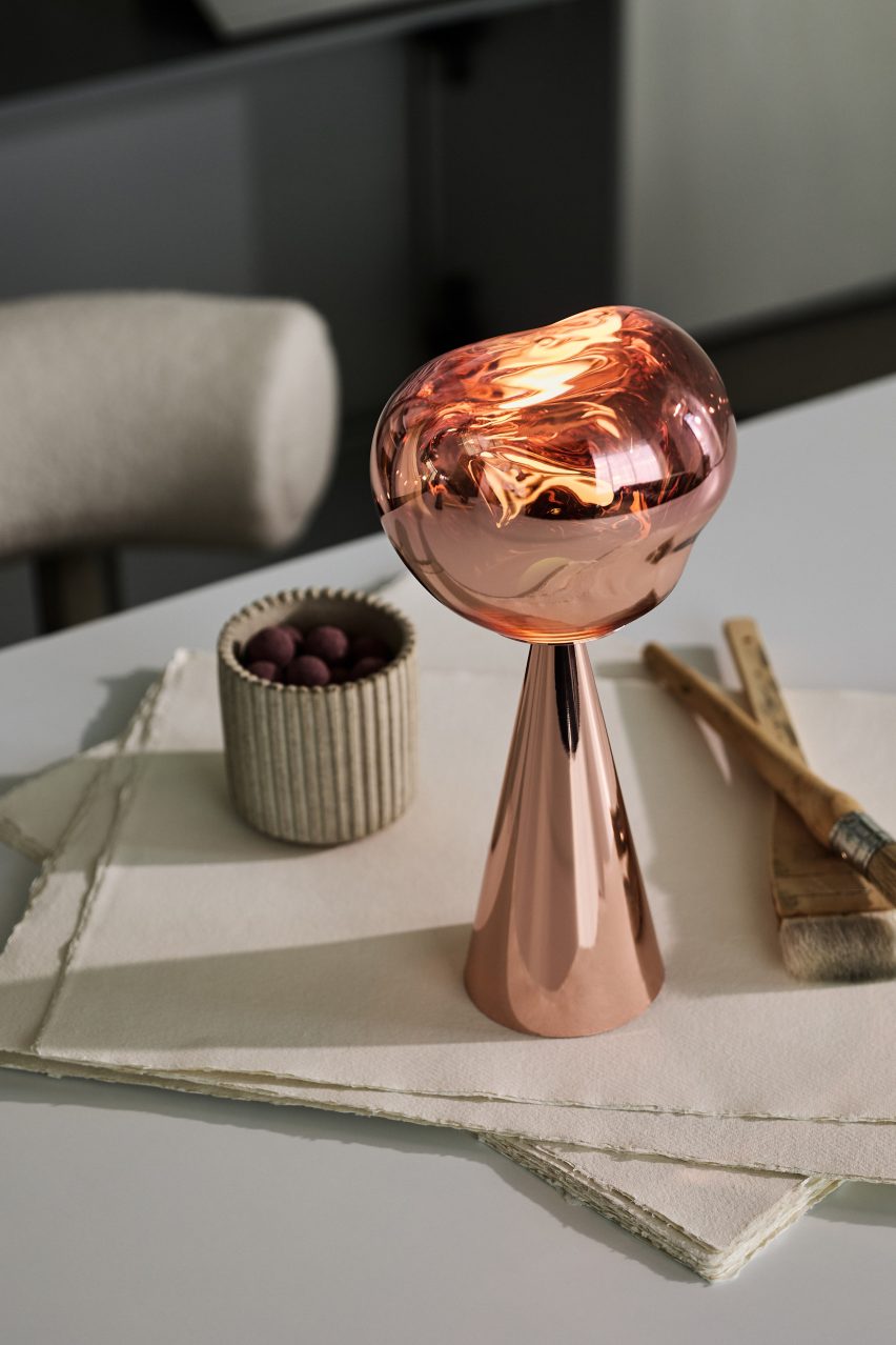 Melt Portable in copper finish by Tom Dixon