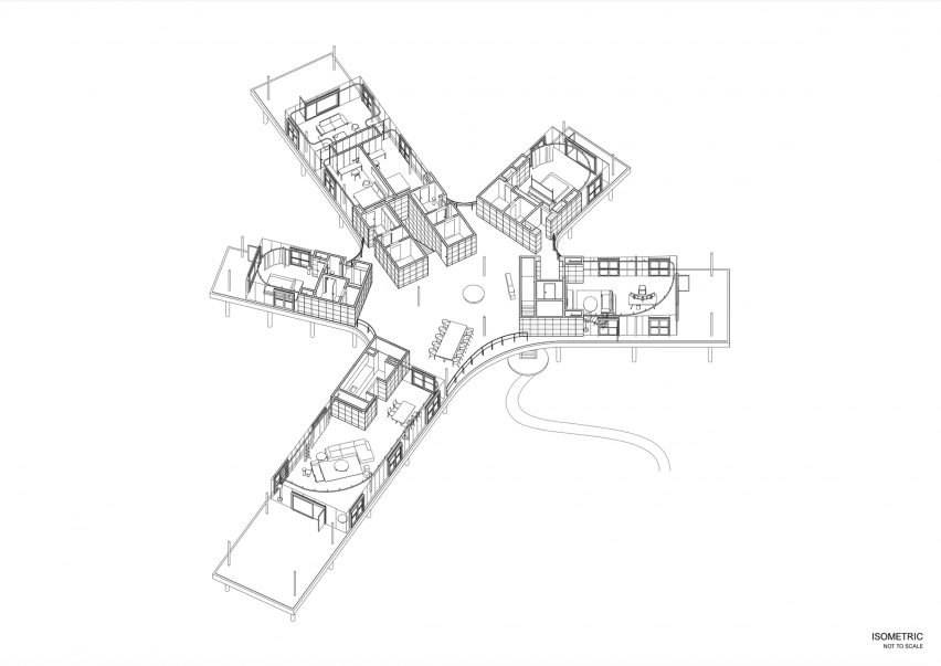 Isometric drawing of Under the Rain Trees by All(zone)