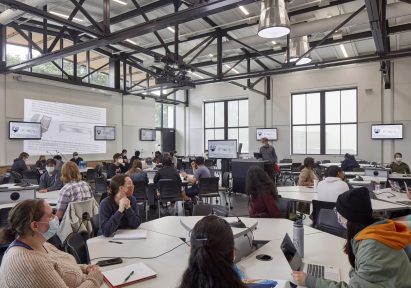 Classroom within university building