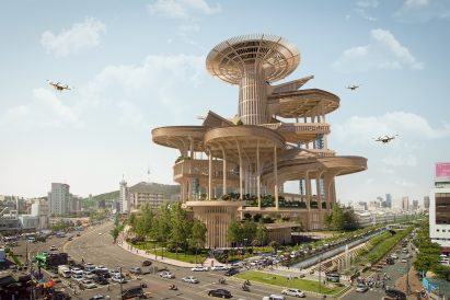 Visualisation showing mass timber structure