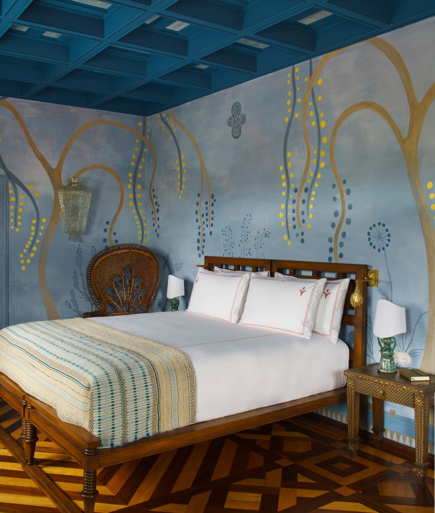 Murals decorate the walls
