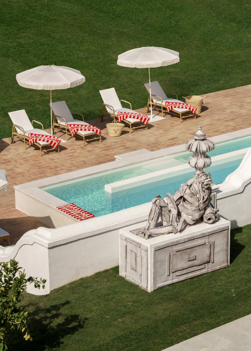 The hotel looks out onto a private garden and pool