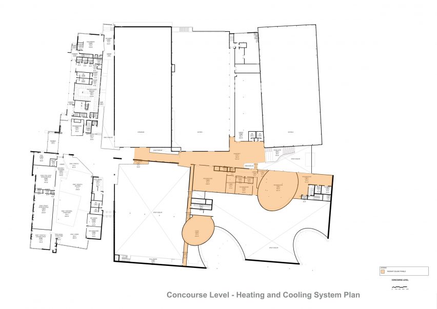 Plan drawing of a gym