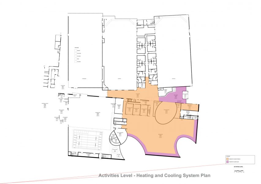 Plan drawing of a gym