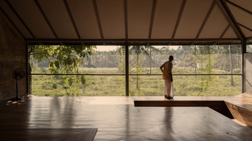 Interior view of Nisarga Art Hub by Wallmakers in Kerala, India