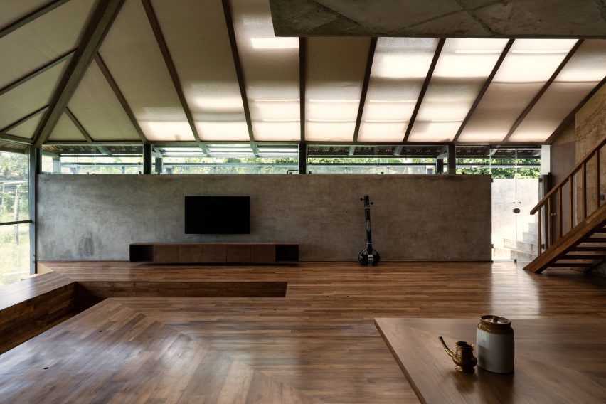 Interior view of Nisarga Art Hub by Wallmakers in Kerala, India