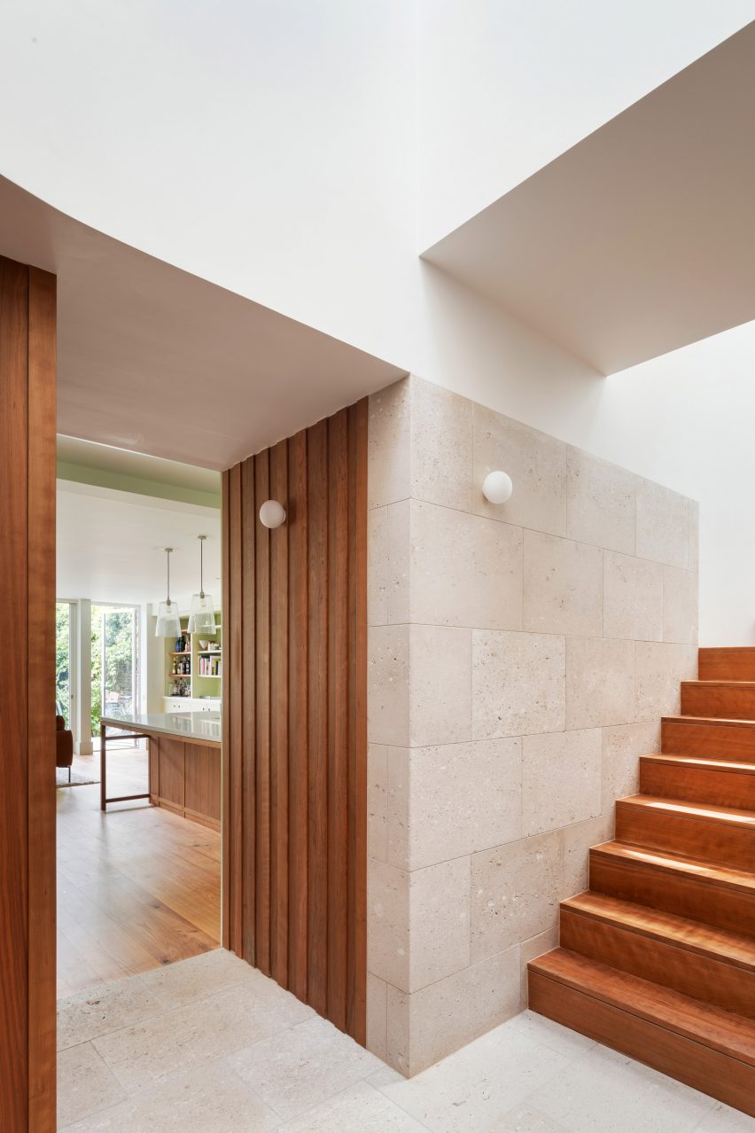 Hallway leading to living area in Wimbledon Villa by Gundry & Ducker