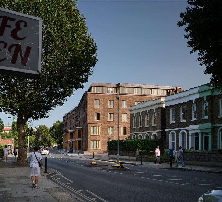 Street elevation of the Appleby Blue housing by Witherford Watson Mann