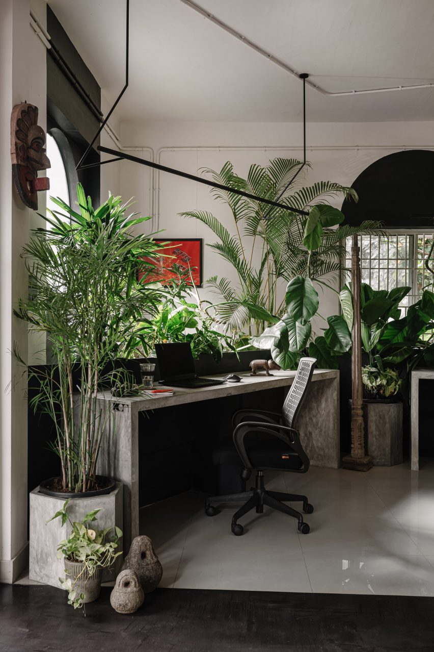 Workers of Art office interior in Kerala
