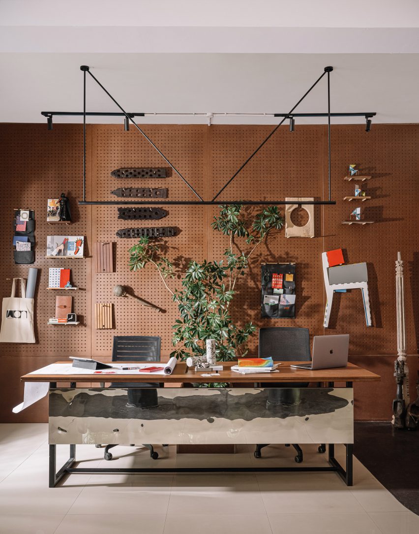 Workers of Art office interior in Kerala