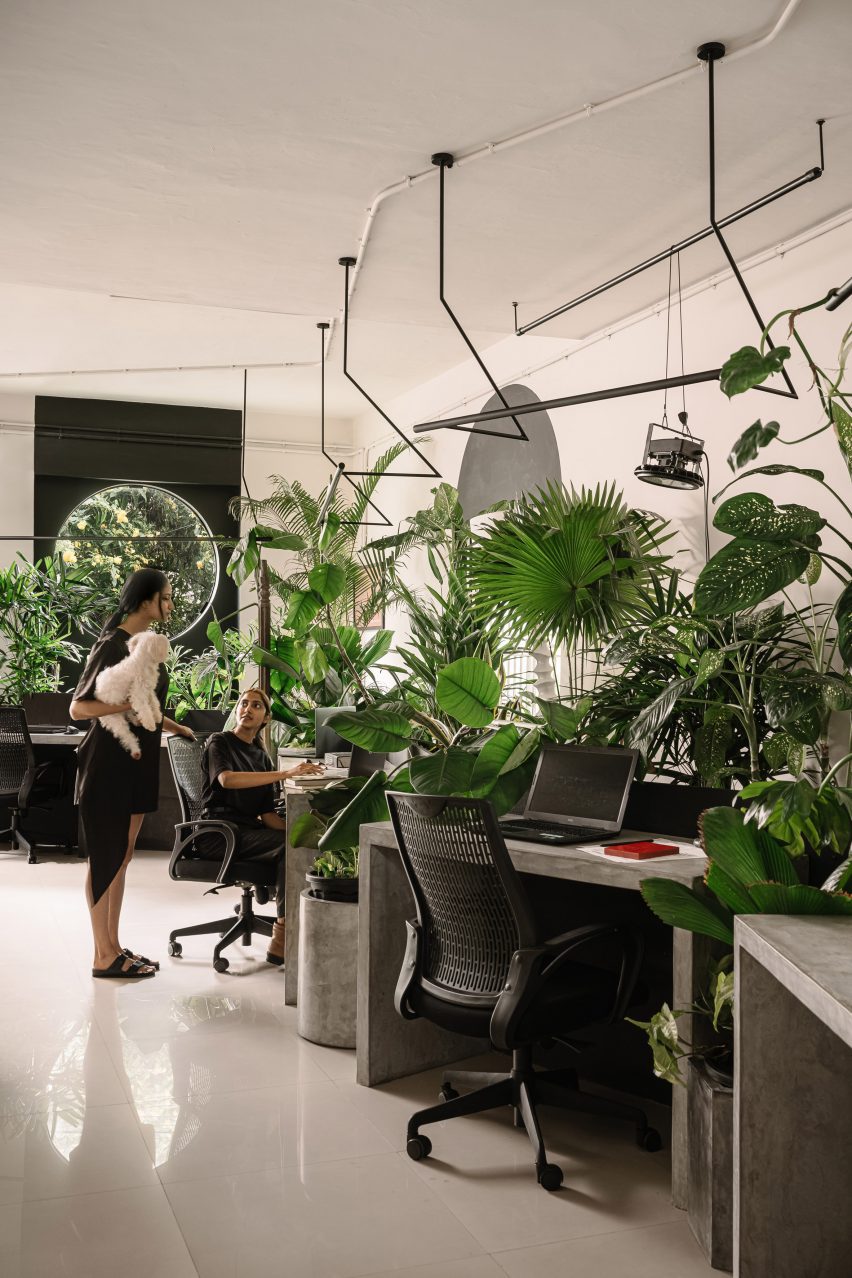 Workers of Art office interior in Kerala