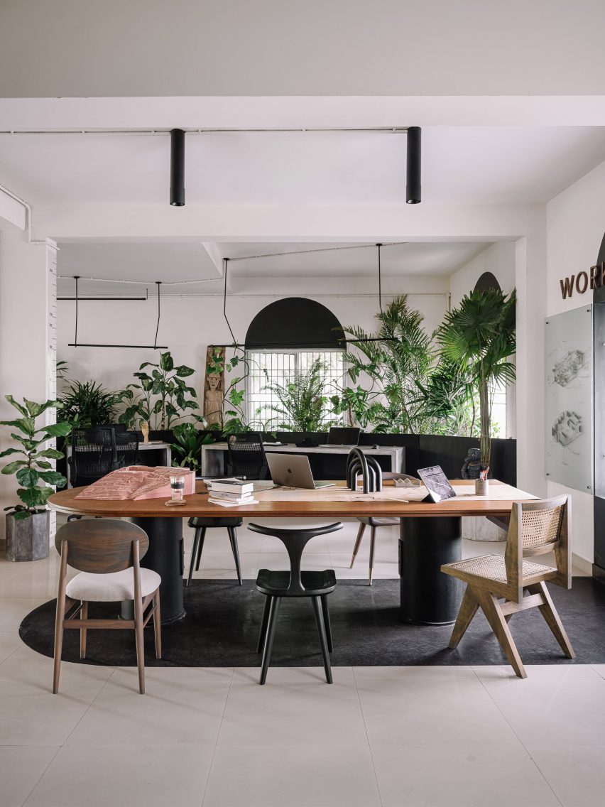 Workers of Art office interior in Kerala