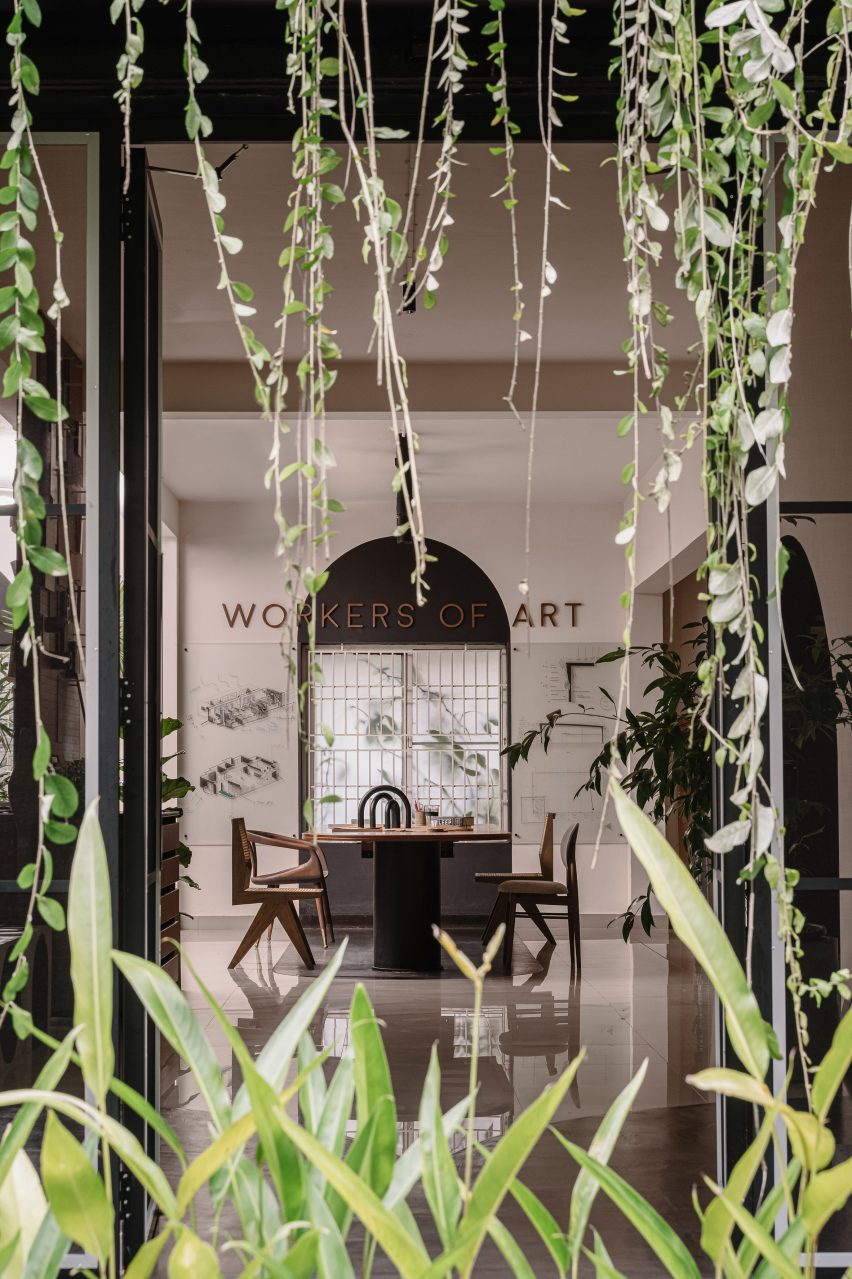 Workers of Art office interior in Kerala