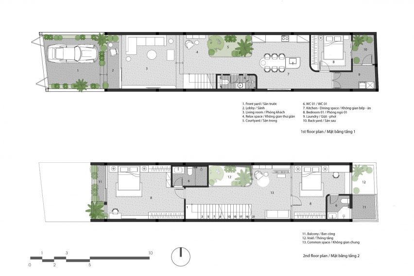 Floor plans of De Chill House in Vietnam by X11