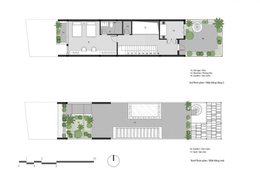 Floor plans of De Chill House in Vietnam by X11