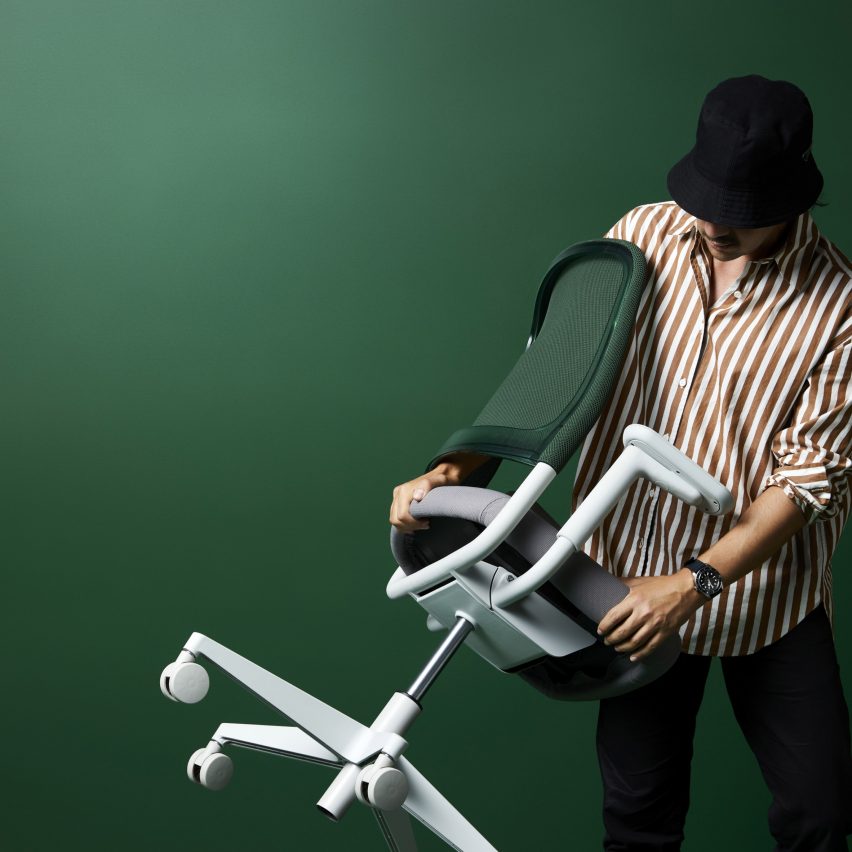Zenith designs customisable workplace chair upcycling plastic and ocean waste