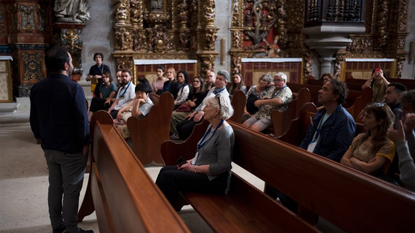 Photo of people sat on pews