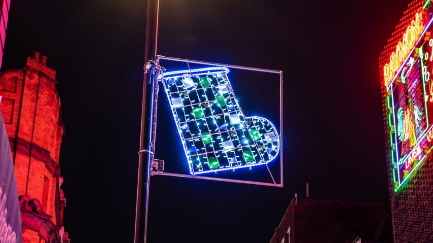 The Soho Kids Xmas Lights 2023 displays designs by students at Soho Parish Primary school