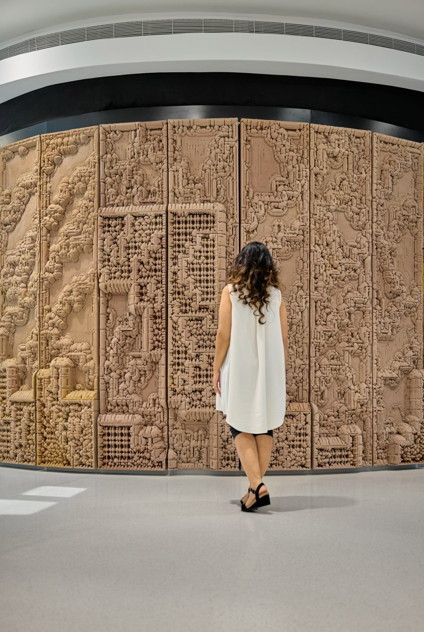 3D-printed sand wall at Museum of the Future
